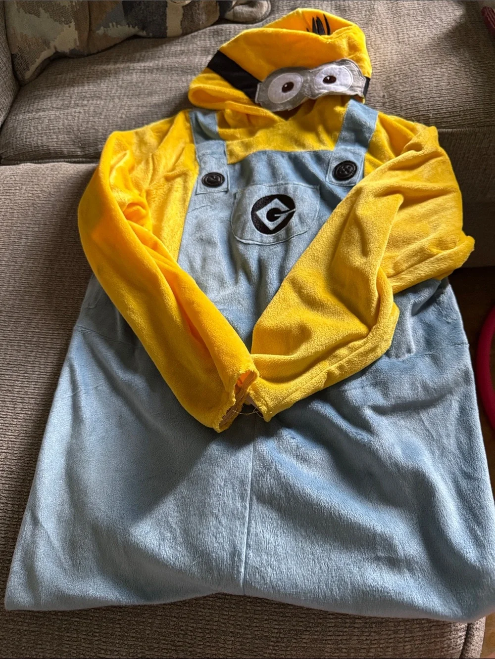 Minions Fleece Costume Hoodie Dress with Goggles